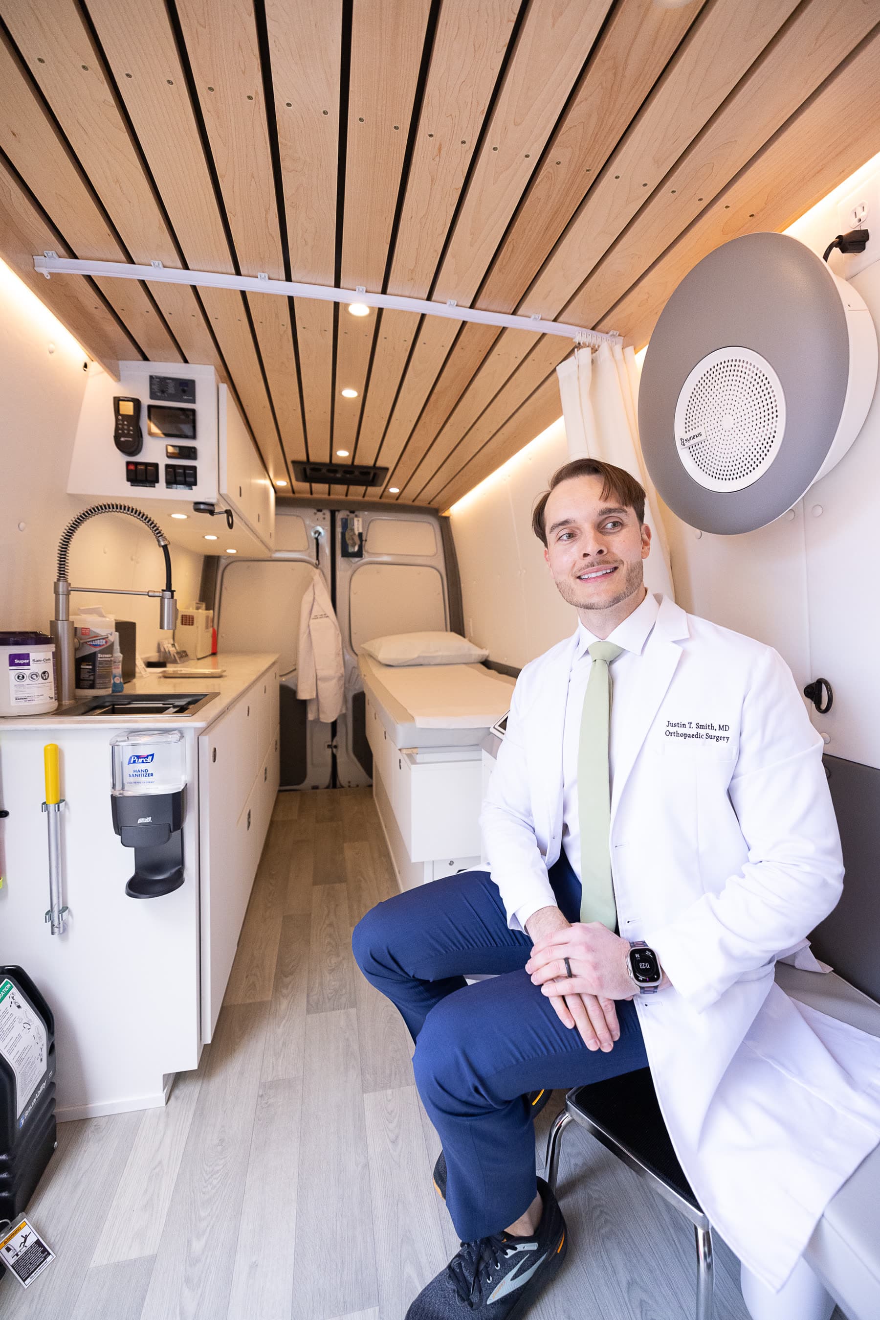 Dr. Smith with the Journey Orthopaedic mobile medical unit