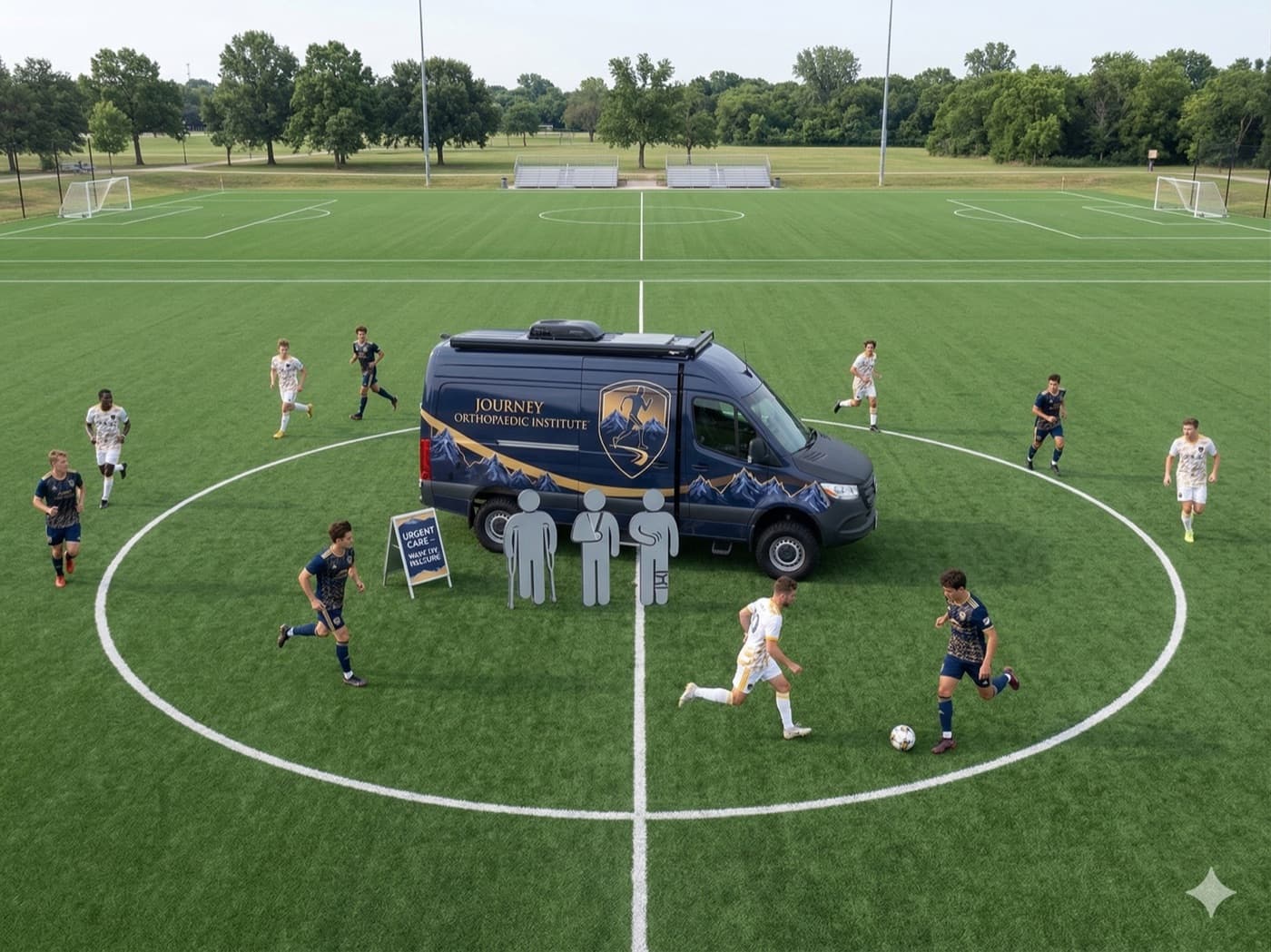 The Mobile Medical Unit providing sideline coverage at a sports field